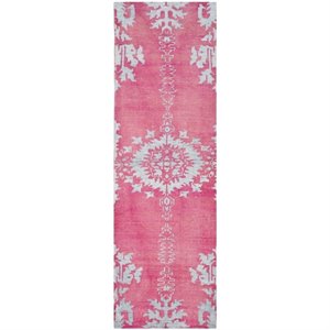Safavieh Stone Wash 6' Square Hand Knotted Rug in Fuchsia