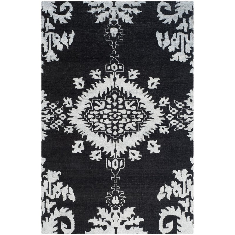 Safavieh Stone Wash 3' X 5' Hand Knotted Rug in Charcoal
