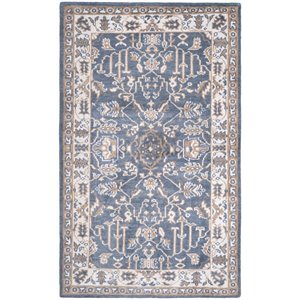 Safavieh Stone Wash 4' X 6' Hand Knotted Rug in Blue and Ivory