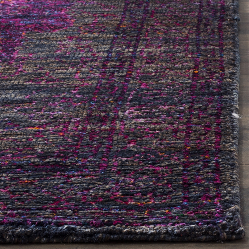 Safavieh Tangier 4' X 6' Hand Knotted Rug in Slate Blue and Fuchsia
