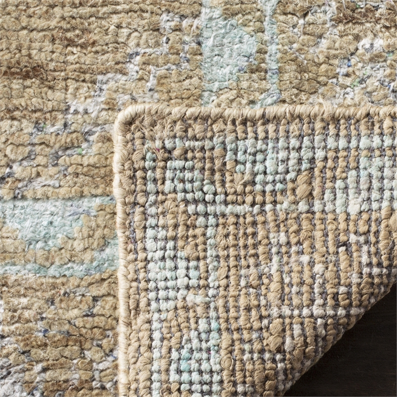 Safavieh Tangier 8' X 10' Hand Knotted Rug in Seafoam and Beige