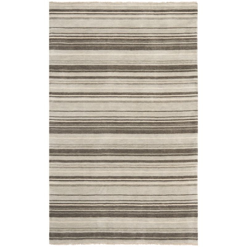 Safavieh Tibetan 4' X 6' Hand Knotted Wool Rug in Silver