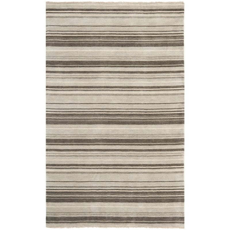 Safavieh Tibetan 8' X 10' Hand Knotted Wool Rug in Silver