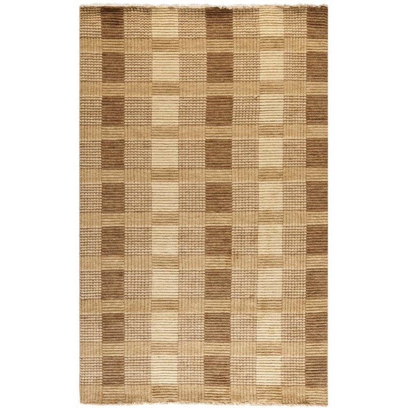 Safavieh Tibetan 2' X 8' Hand Knotted Wool Rug in Brown