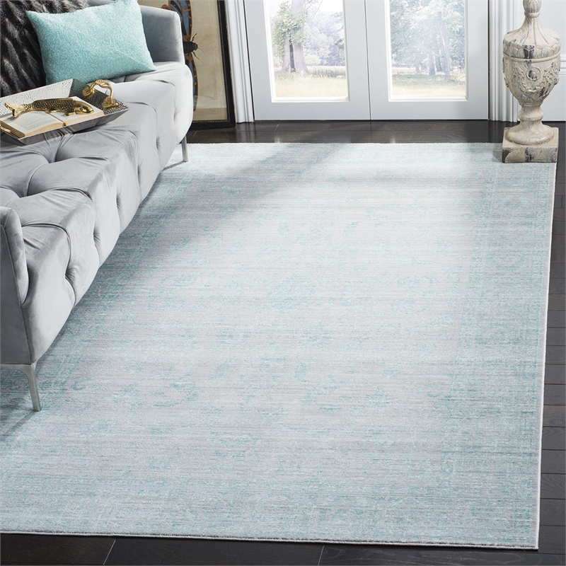 Safavieh Valencia 4' X 6' Power Loomed Polyester Rug in Blue