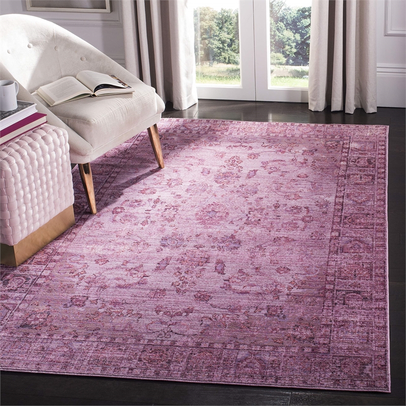 Safavieh Valencia 4' X 6' Power Loomed Polyester Rug in Gray