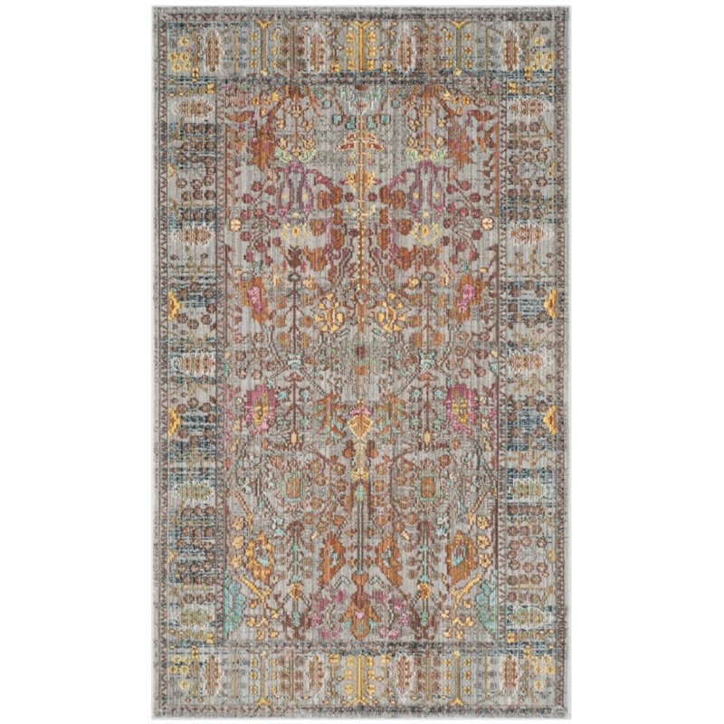 Safavieh Valencia 2' X 3' Power Loomed Polyester Rug in Gray