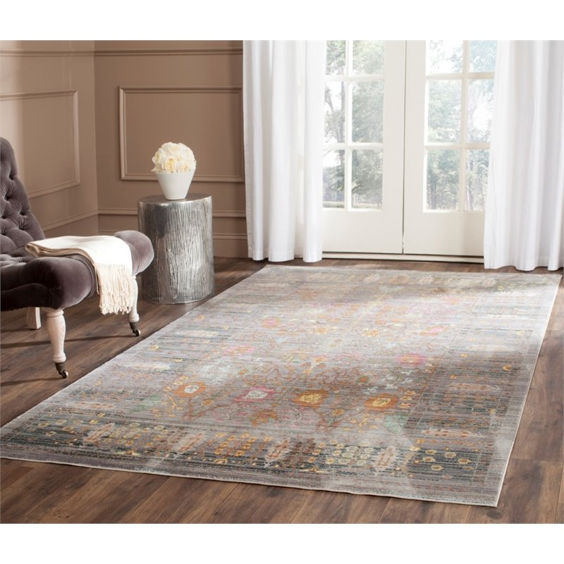 Safavieh Valencia 2' X 3' Power Loomed Polyester Rug in Gray