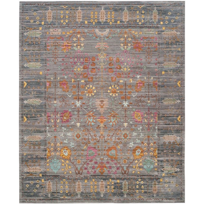 Safavieh Valencia 2' X 3' Power Loomed Polyester Rug in Gray