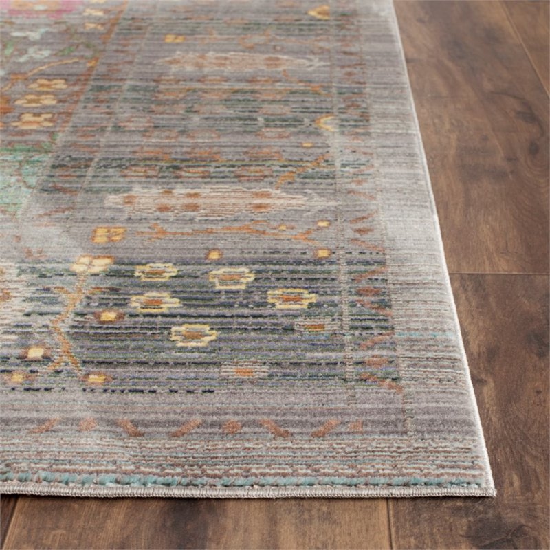 Safavieh Valencia 4' X 6' Power Loomed Polyester Rug in Gray