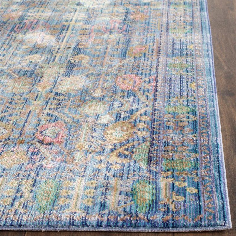 Safavieh Valencia 4' X 6' Power Loomed Polyester Rug in Blue