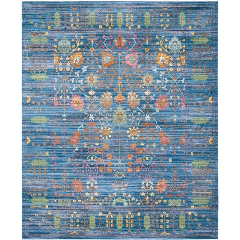 Safavieh Valencia 4' X 6' Power Loomed Polyester Rug in Blue