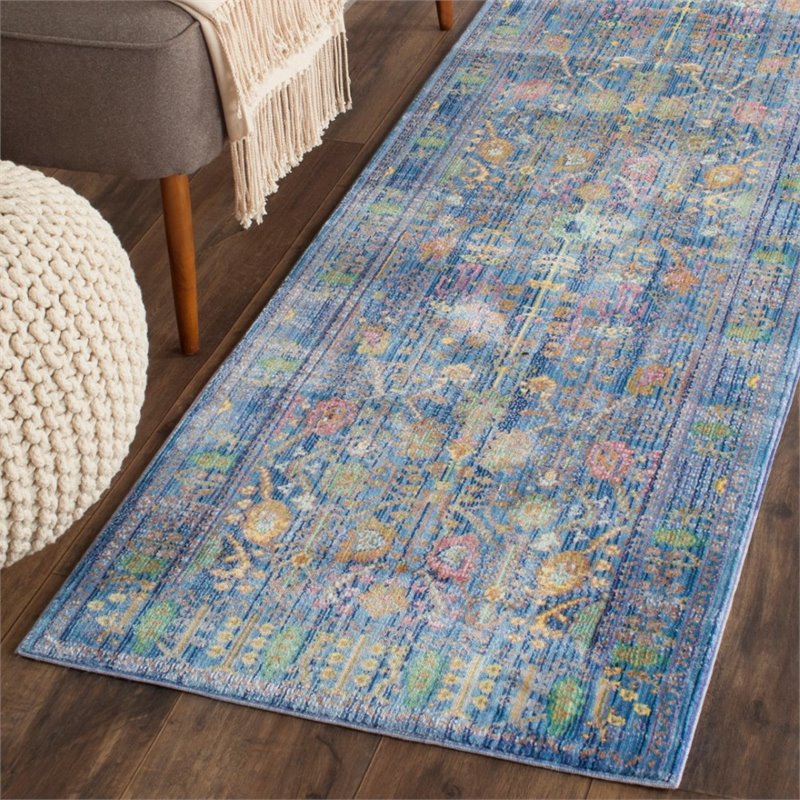 Safavieh Valencia 8' X 10' Power Loomed Polyester Rug in Blue