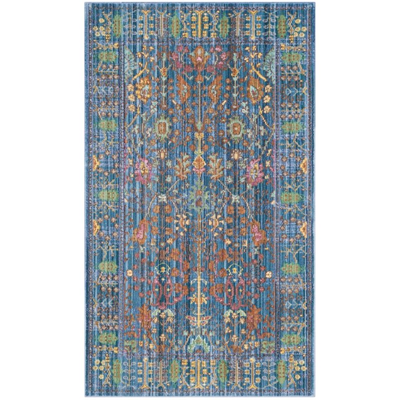 Safavieh Valencia 8' X 10' Power Loomed Polyester Rug in Blue