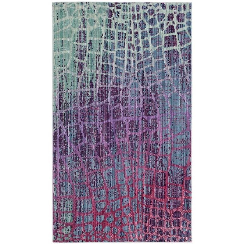 Safavieh Valencia 2' X 3' Power Loomed Rug in Blue and Fuchsia
