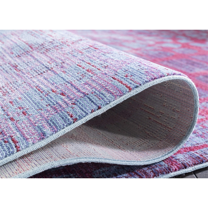 Safavieh Valencia 2' X 3' Power Loomed Rug in Blue and Fuchsia