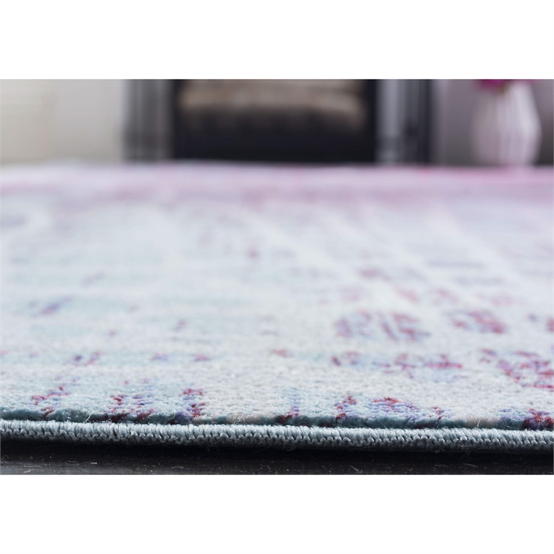 Safavieh Valencia 2' X 3' Power Loomed Rug in Blue and Fuchsia