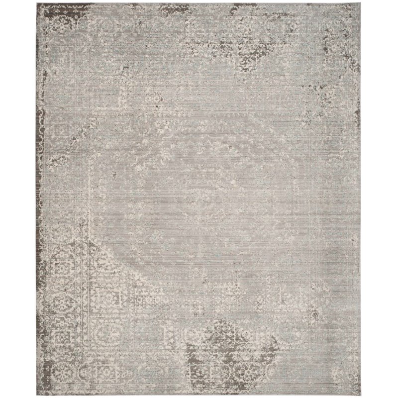 Safavieh Valencia 4' X 6' Power Loomed Polyester Rug in Gray