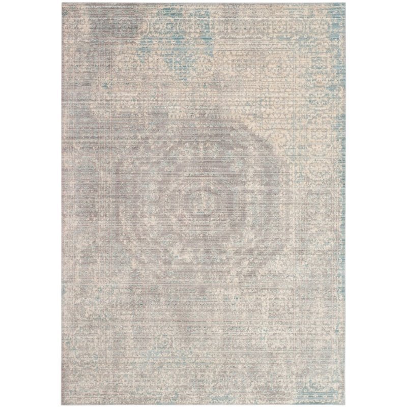 Safavieh Valencia 4' X 6' Power Loomed Polyester Rug in Gray