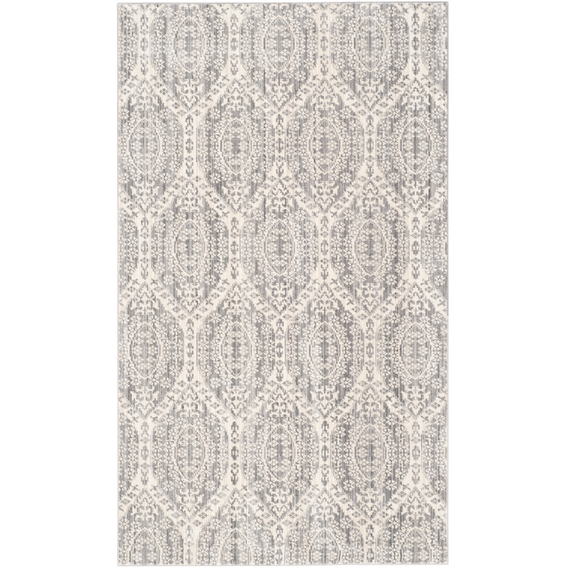 Safavieh Valencia 3' X 5' Polyester Power Loomed Rug in Mauve / Cream