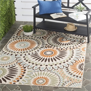 Safavieh Veranda 2'7&quot X 5' Power Loomed Rug in Cream and Chocolate