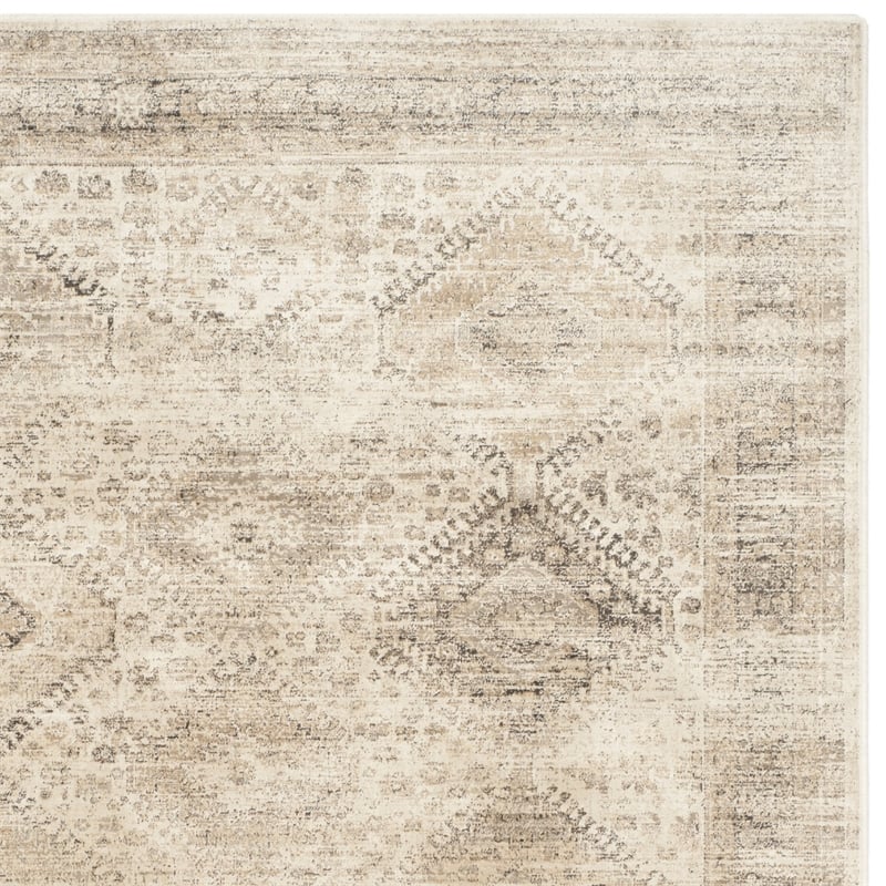 Safavieh Vintage 10' X 14' Power Loomed Viscose Pile Rug in Stone