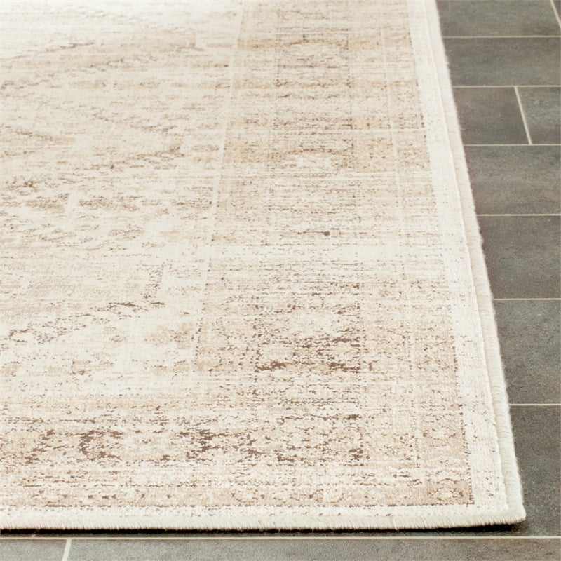 Safavieh Vintage 10' X 14' Power Loomed Viscose Pile Rug in Stone