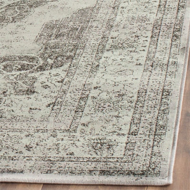 Safavieh Vintage 12' X 18' Power Loomed Viscose Pile Rug in Gray