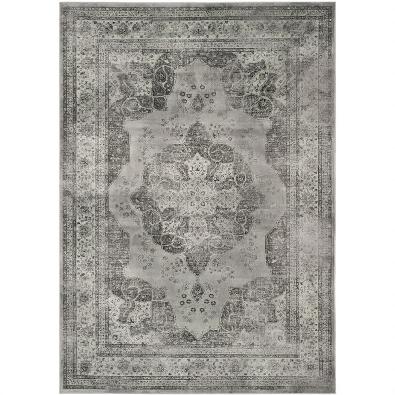 Safavieh Vintage 12' X 18' Power Loomed Viscose Pile Rug in Gray