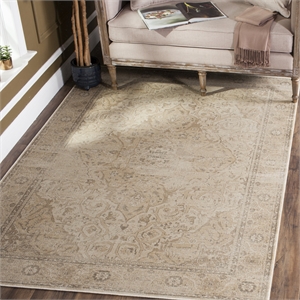 Safavieh Vintage 5'3&quot X 7'6&quot Power Loomed Viscose Pile Rug in Stone