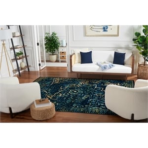 Safavieh Vintage 8'10&quot X 12'2&quot Power Loomed Rug in Blue and Yellow