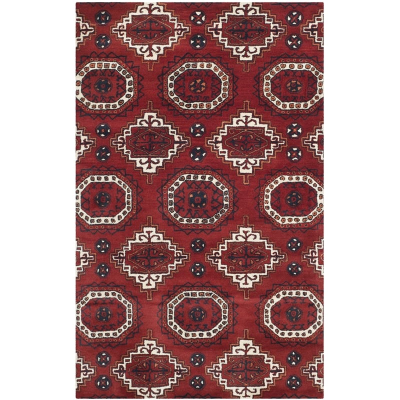 Safavieh Wyndham 4' X 6' Power Loomed Acrylic Rug in Red