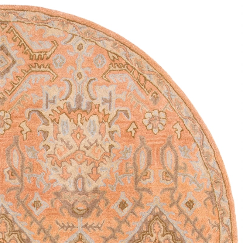 Safavieh Wyndham 5' Round Power Loomed Acrylic Rug in Terracotta