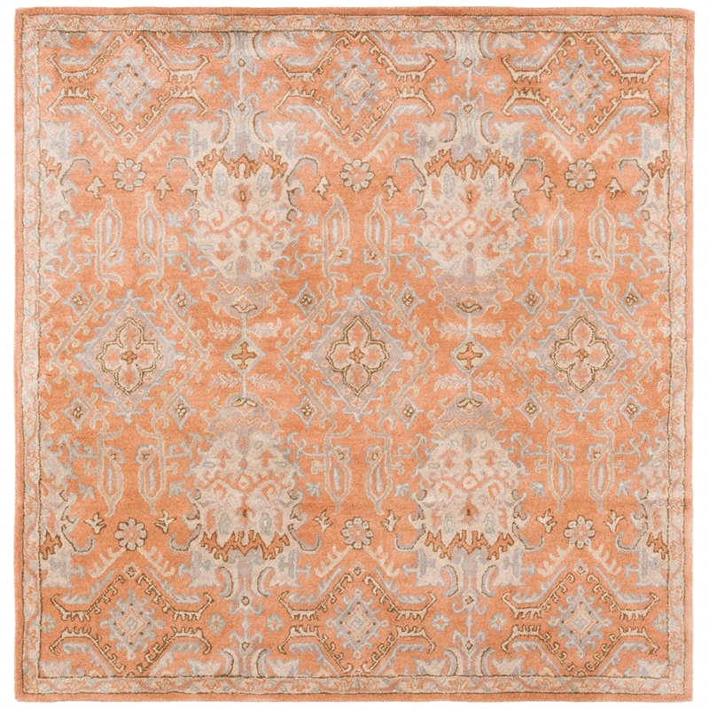 Safavieh Wyndham 5' Square Power Loomed Acrylic Rug in Terracotta