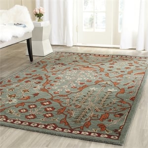 Safavieh Wyndham 6' X 9' Power Loomed Acrylic Rug in Blue and Rust