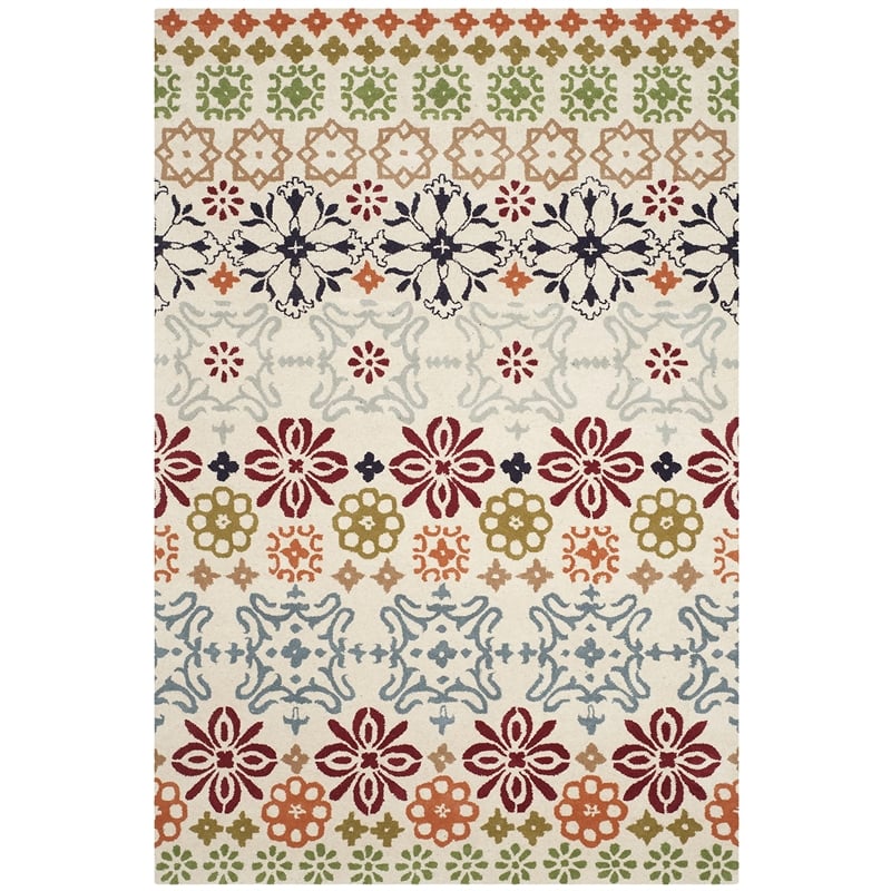 Safavieh Wyndham 5' Square Power Loomed Acrylic Rug in Ivory