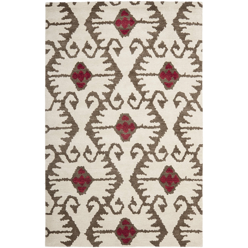 Safavieh Wyndham 6' X 9' Power Loomed Acrylic Rug in Ivory and Brown