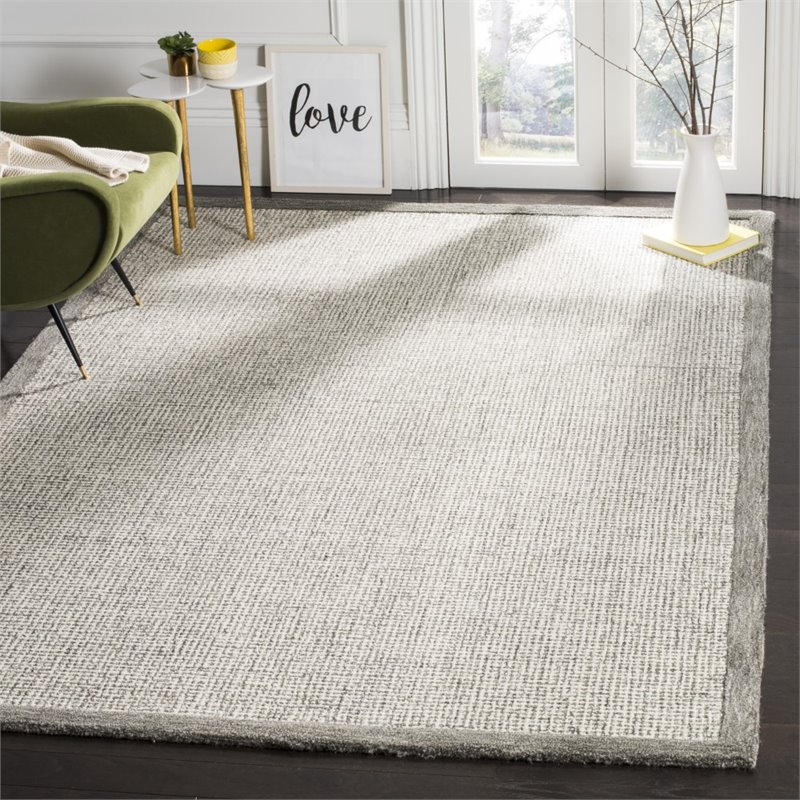 Safavieh Abstract 6' X 9' Hand Tufted Wool Rug in Sage and Ivory