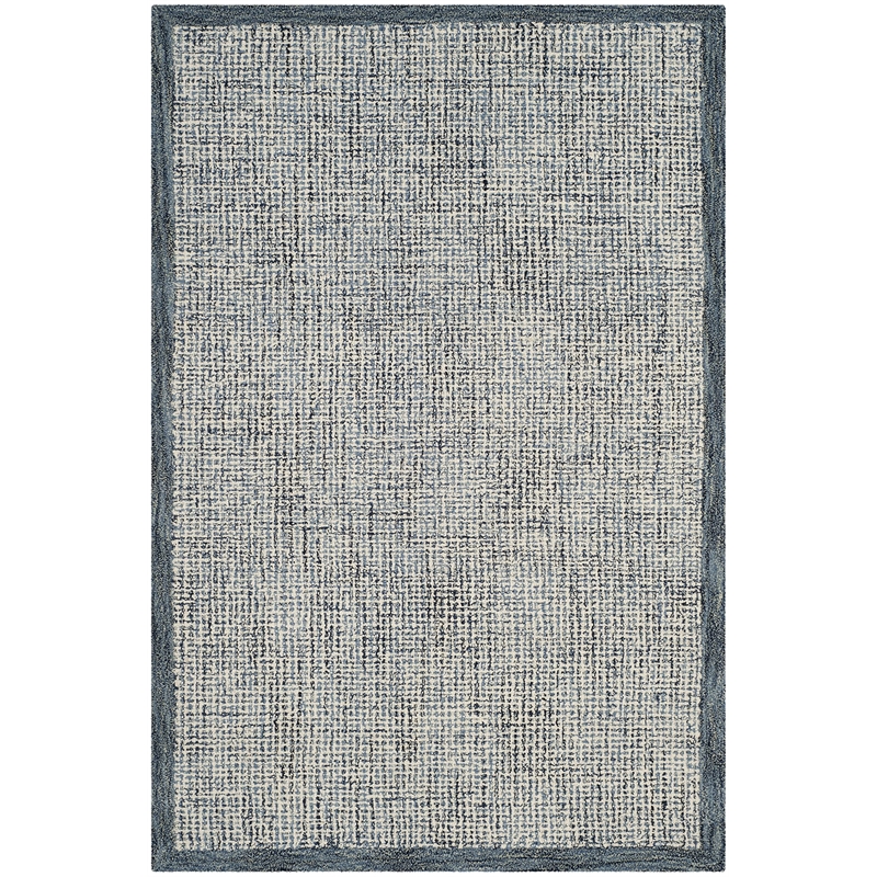 Safavieh Abstract 4' X 6' Hand Tufted Wool Rug in Navy and Ivory