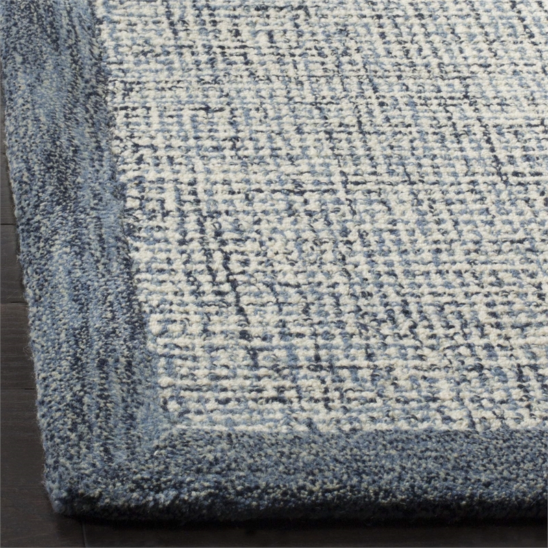 Safavieh Abstract 4' X 6' Hand Tufted Wool Rug in Navy and Ivory