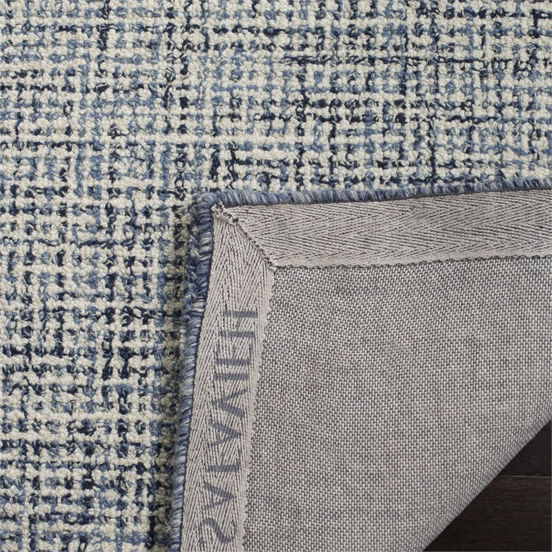Safavieh Abstract 4' X 6' Hand Tufted Wool Rug in Navy and Ivory