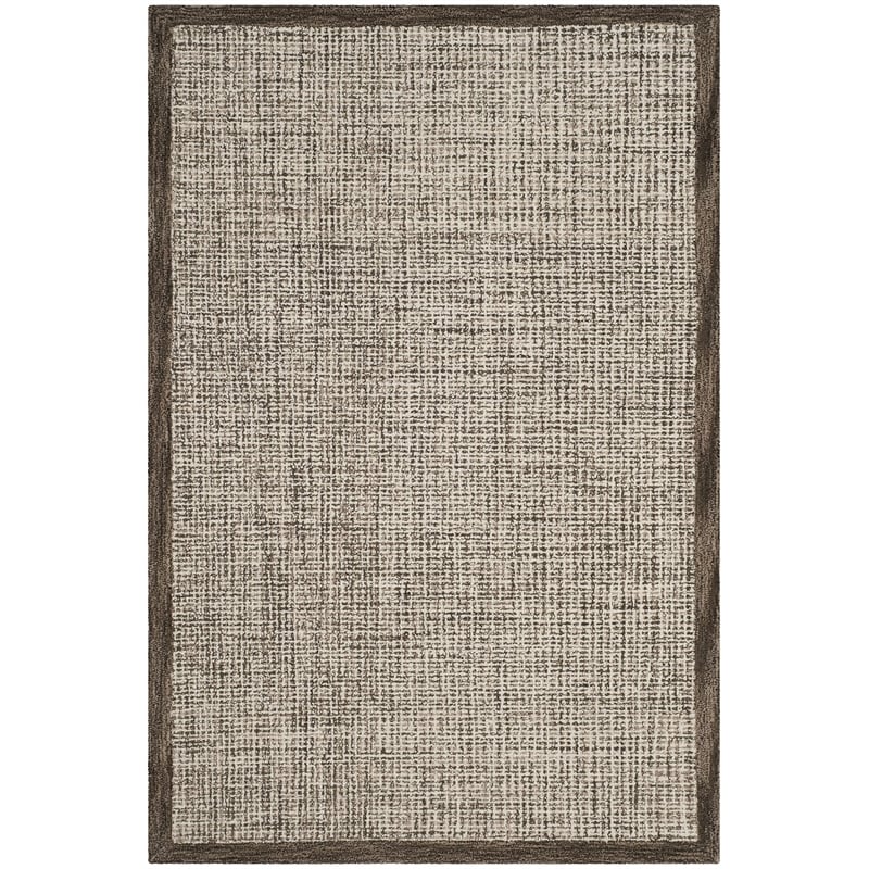 Safavieh Abstract 6' X 9' Hand Tufted Wool Rug in Brown and Ivory