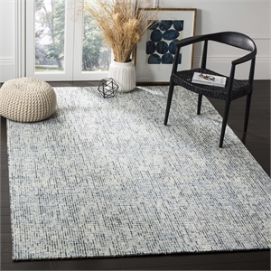 Safavieh Abstract 4' X 6' Hand Tufted Wool Rug in Blue and Charcoal