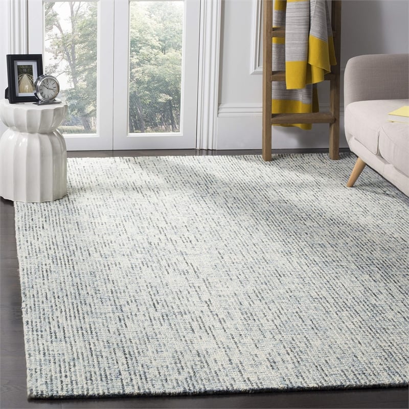 Safavieh Abstract 6' X 9' Hand Tufted Wool Rug in Blue and Charcoal