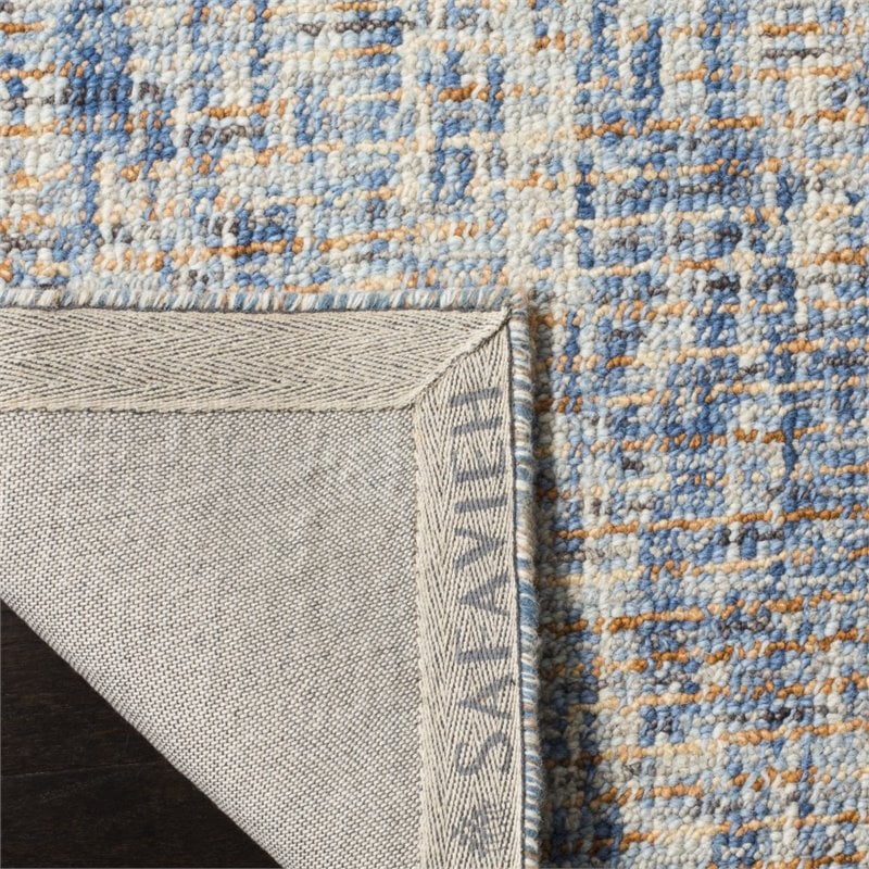 Safavieh Abstract 4' X 6' Hand Tufted Wool Rug in Dark Blue and Rust