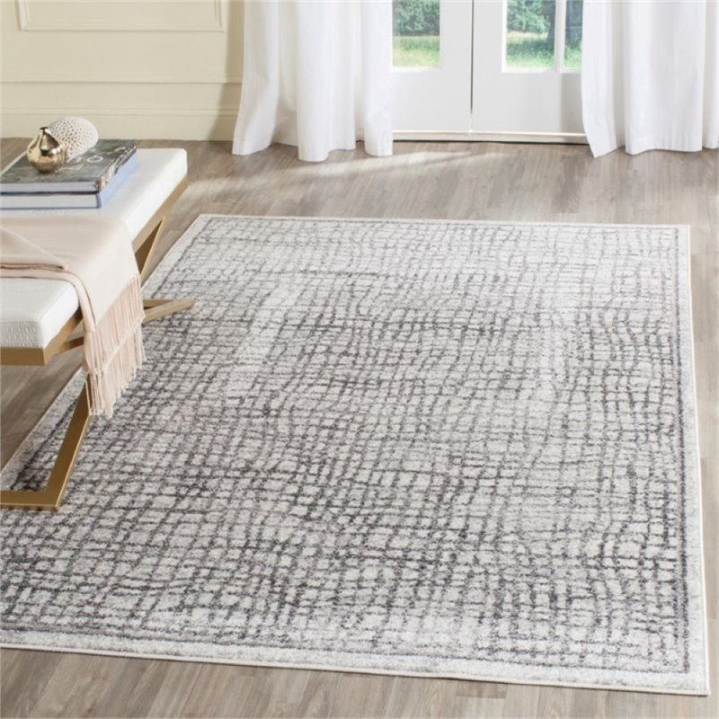 Safavieh Adirondack 8' X 8' Round Rug in Silver and Ivory
