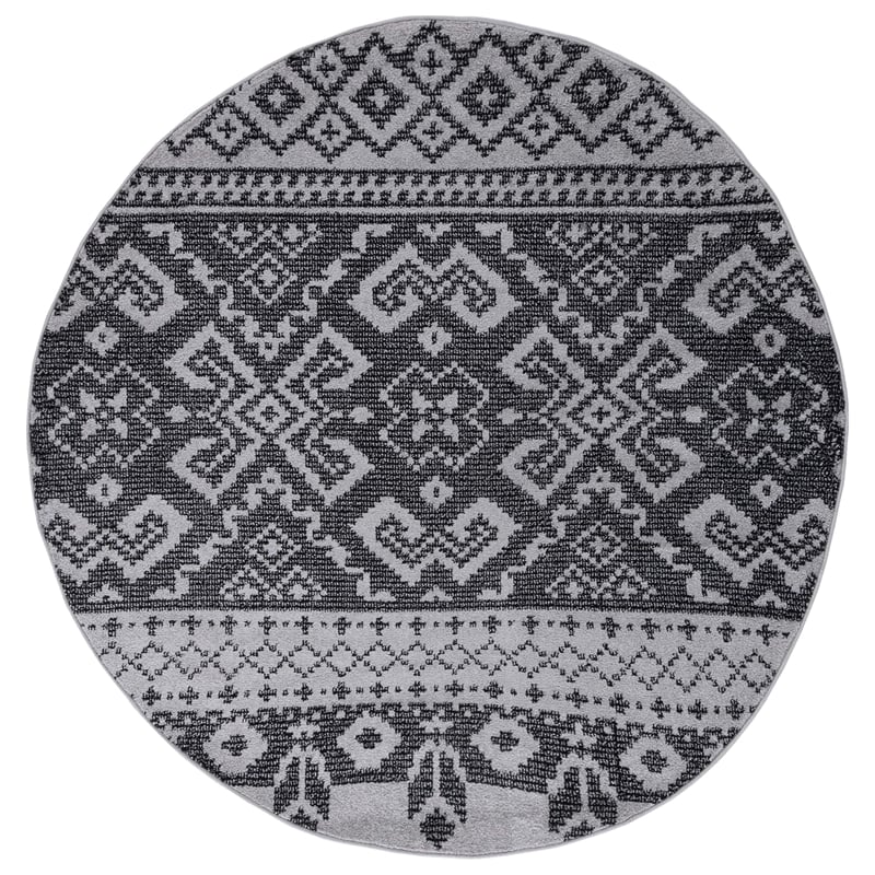 Safavieh Adirondack 4' X 4' Round Rug in Silver and Black