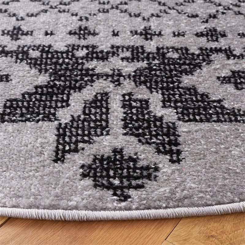 Safavieh Adirondack 4' X 4' Round Rug in Silver and Black
