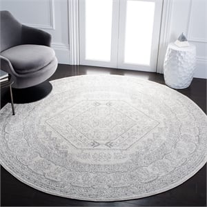 Safavieh Adirondack 6' 7&quot X 6' 7&quot Round Rug in Ivory and Silver