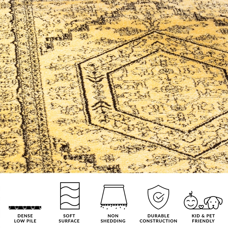 Safavieh Adirondack 4' X 4' Square Rug in Gold and Black